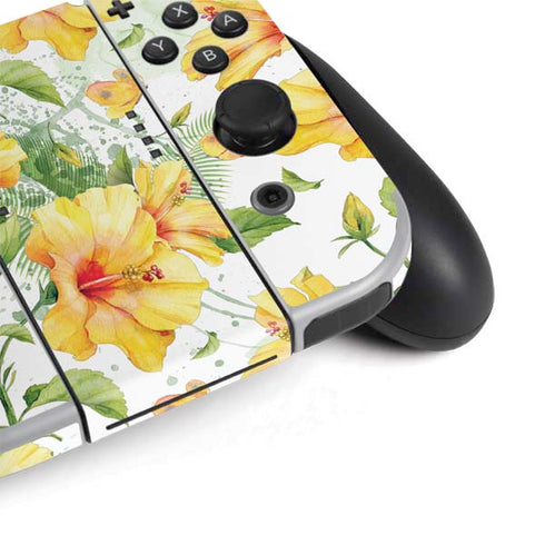 Yellow Hibiscus Nintendo Switch OLED (2021) Skin